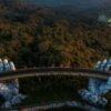 The Golden Bridge at Ba Na Hills from above, Da Nang