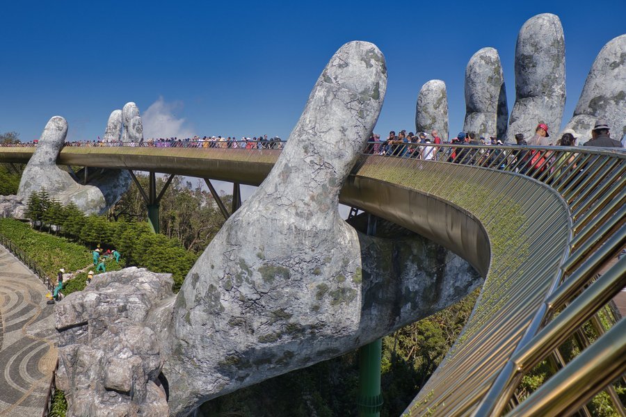 The giant stone hands of the Golden Bridge, Ba Na Hills