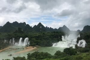 Ban Gioc Waterfall seen from above, Cao Bang, northern Vietnam