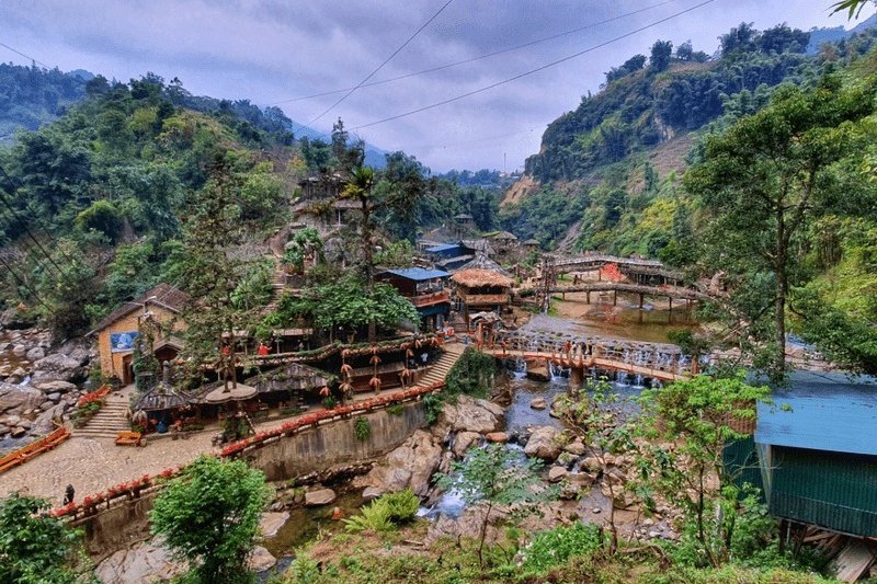 Panoramic view of Cat Cat Village, Sapa