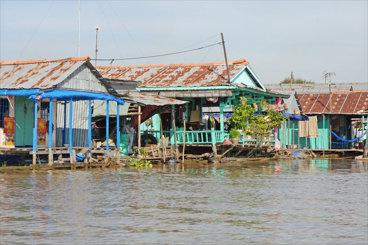 Floating fish farms on the river at Chau Doc