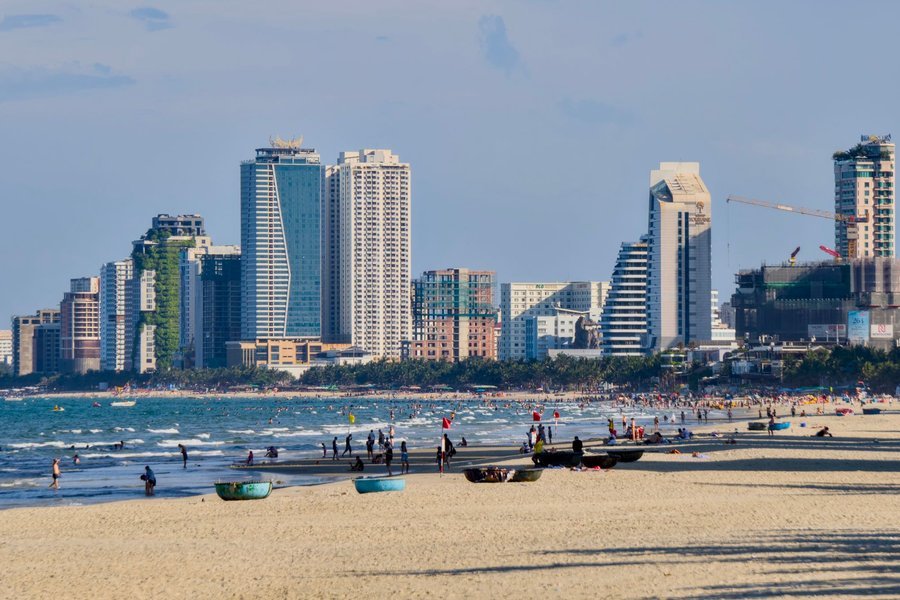 My Khe Beach and the city of Da Nang