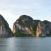 Limestone cliffs in Ha Long Bay