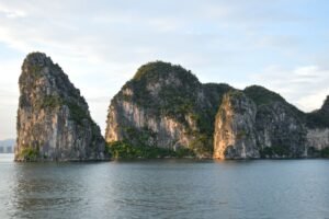 Limestone cliffs in Ha Long Bay