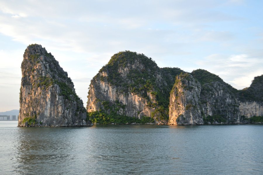 Limestone cliffs in Ha Long Bay