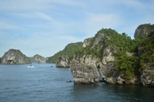 Limestone islands in Ha Long Bay, northern Vietnam