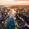 Hoi An from above at sunset