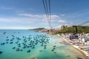 Hon Thom cable car above An Thoi, Phu Quoc