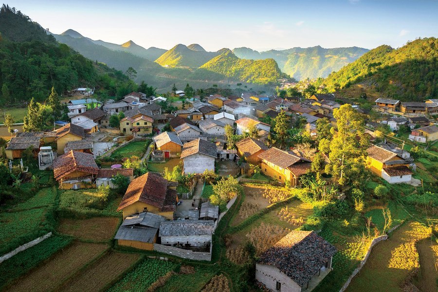 Lo Lo Chai village seen from above, Ha Giang