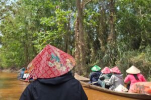 Rowing boat in the Mekong Delta, southern Vietnam