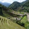 Rice terraces in a valley in Sapa
